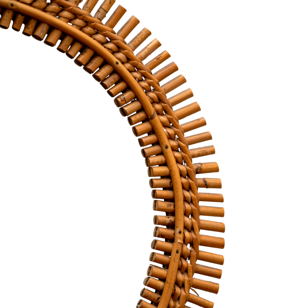 Vintage bamboo mirror 54cm