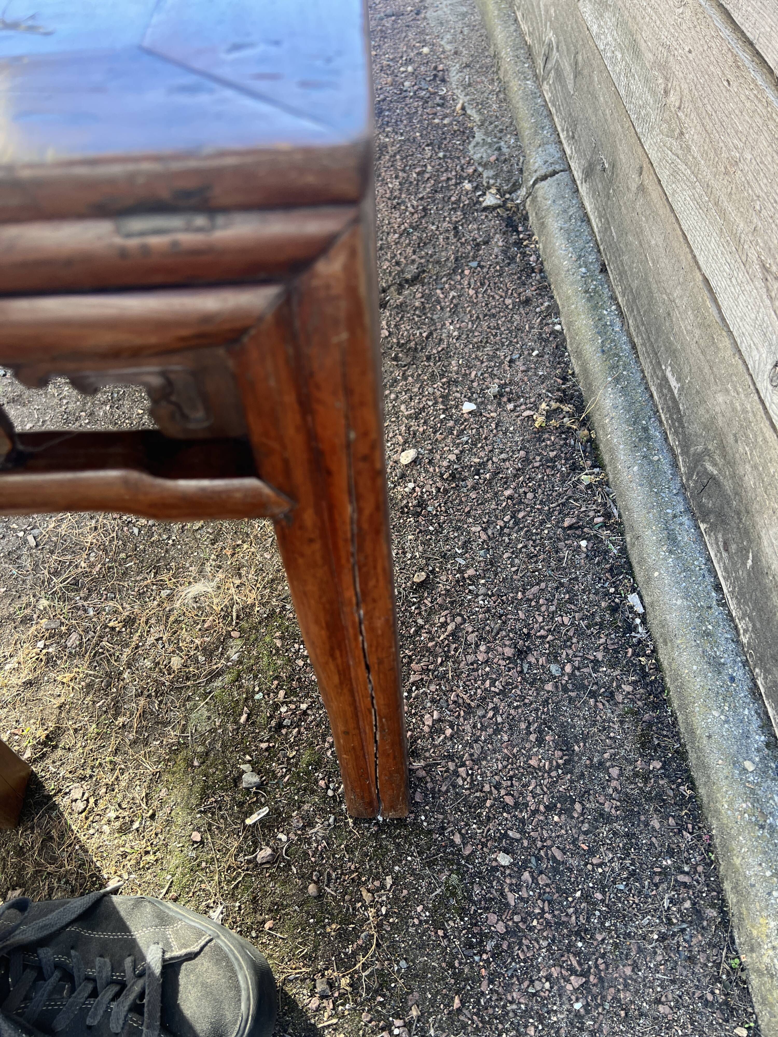 Asian low console in natural wood