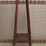 Solid wood side table with marble top