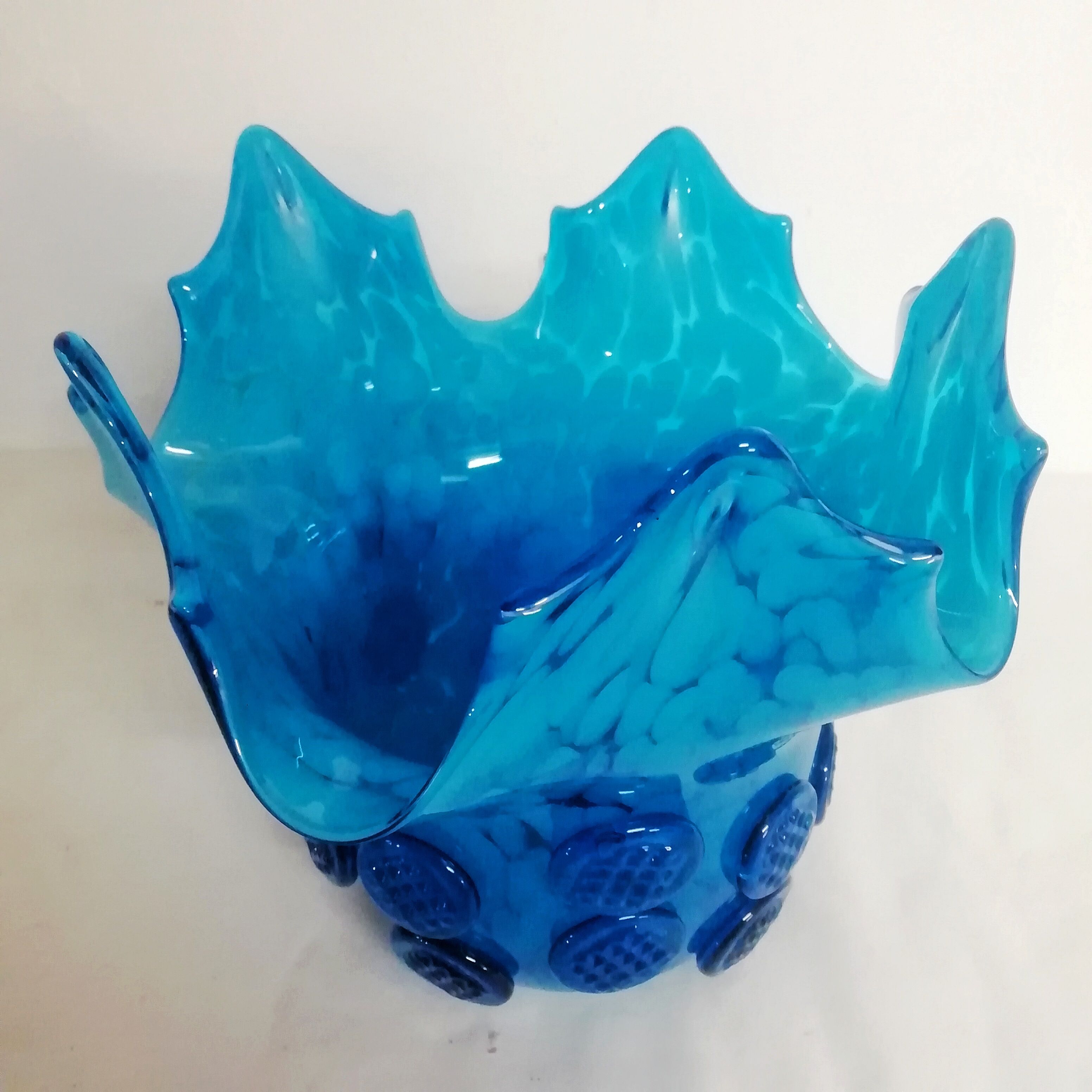 Blue Murano glass centerpiece 1980