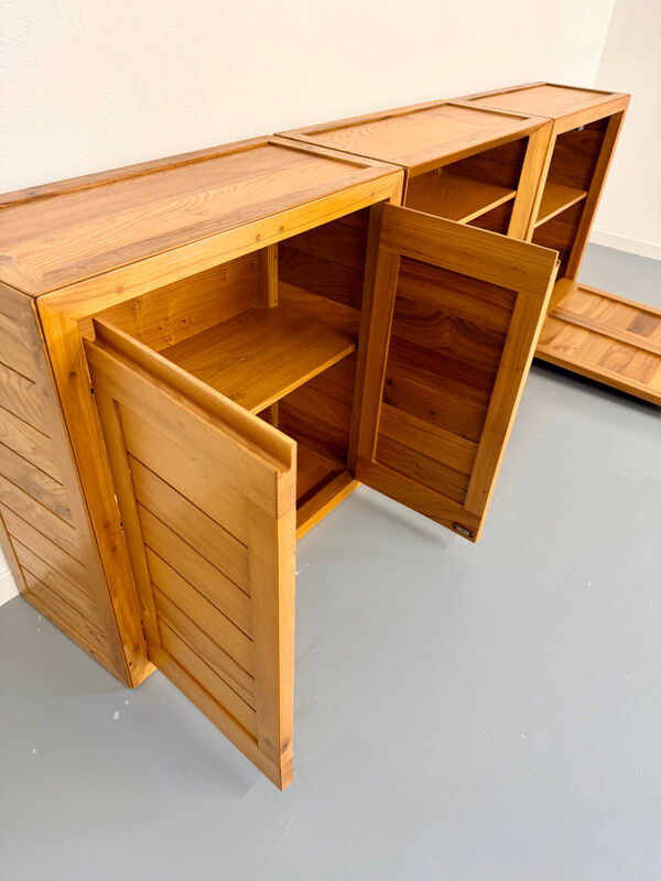 Ensemble modulable enfilade Ateliers Chauvin bois massif design 70