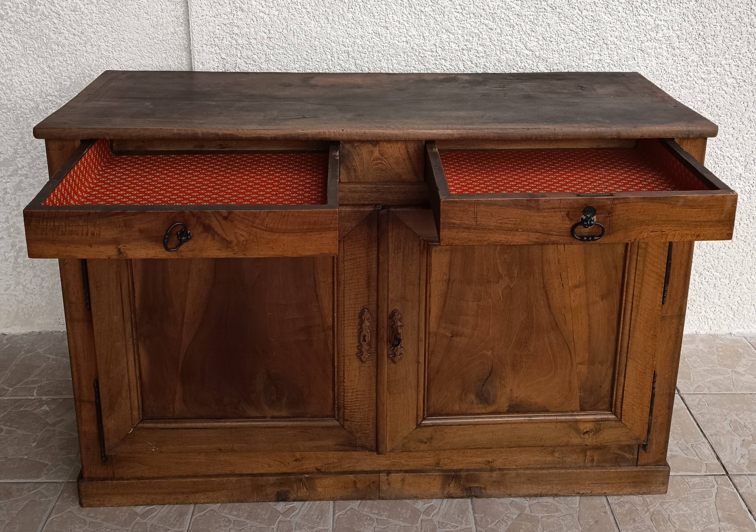 Rustic walnut sideboard