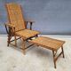 Riviera chaise longue • Art Deco • red and black rattan
