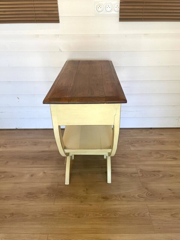 Table console, table de milieu patinée vintage style Directoire