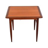 Vintage square teak coffee table 63x63 cm hbm mobler 1970 suede