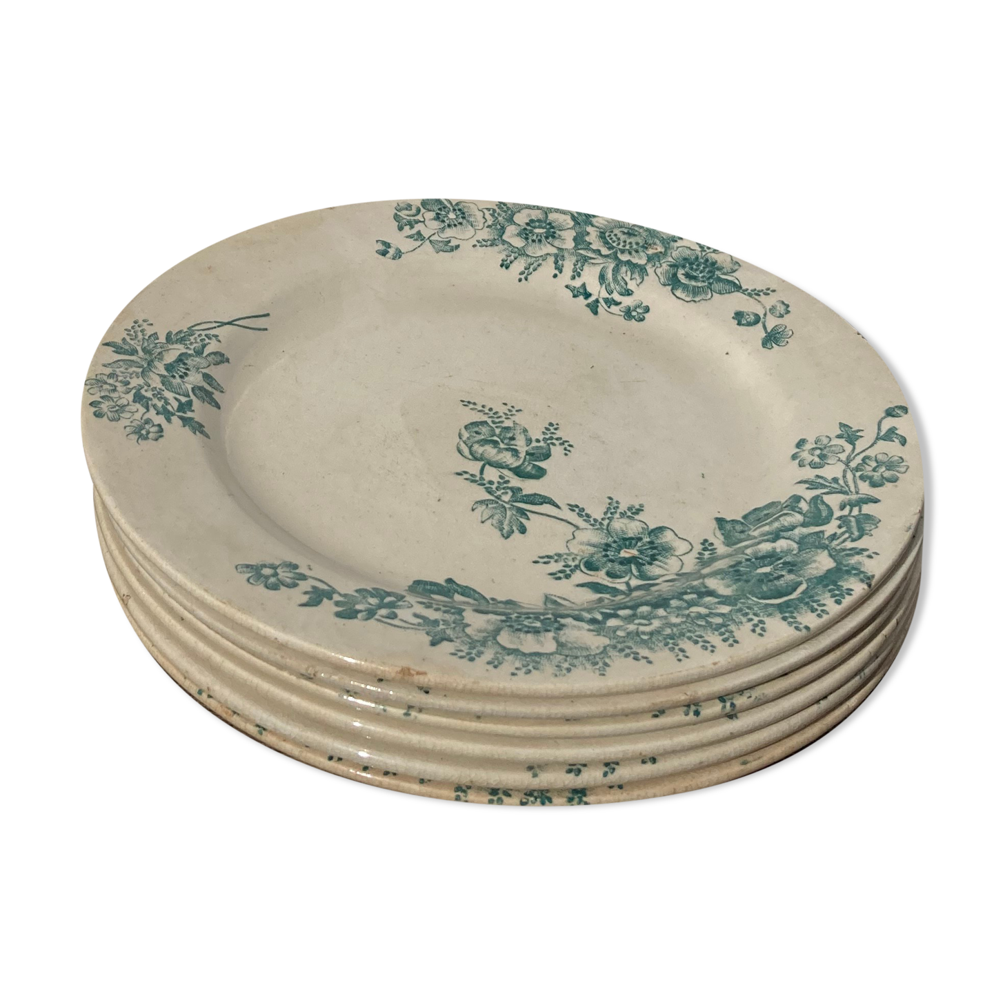 6 Flat plates iron earth by Bertrand Bordeaux / model Anémones