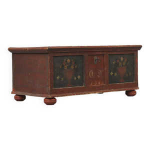 coffre de mariée peint - ancien