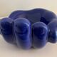 Ceramic ashtray, blue hand shape