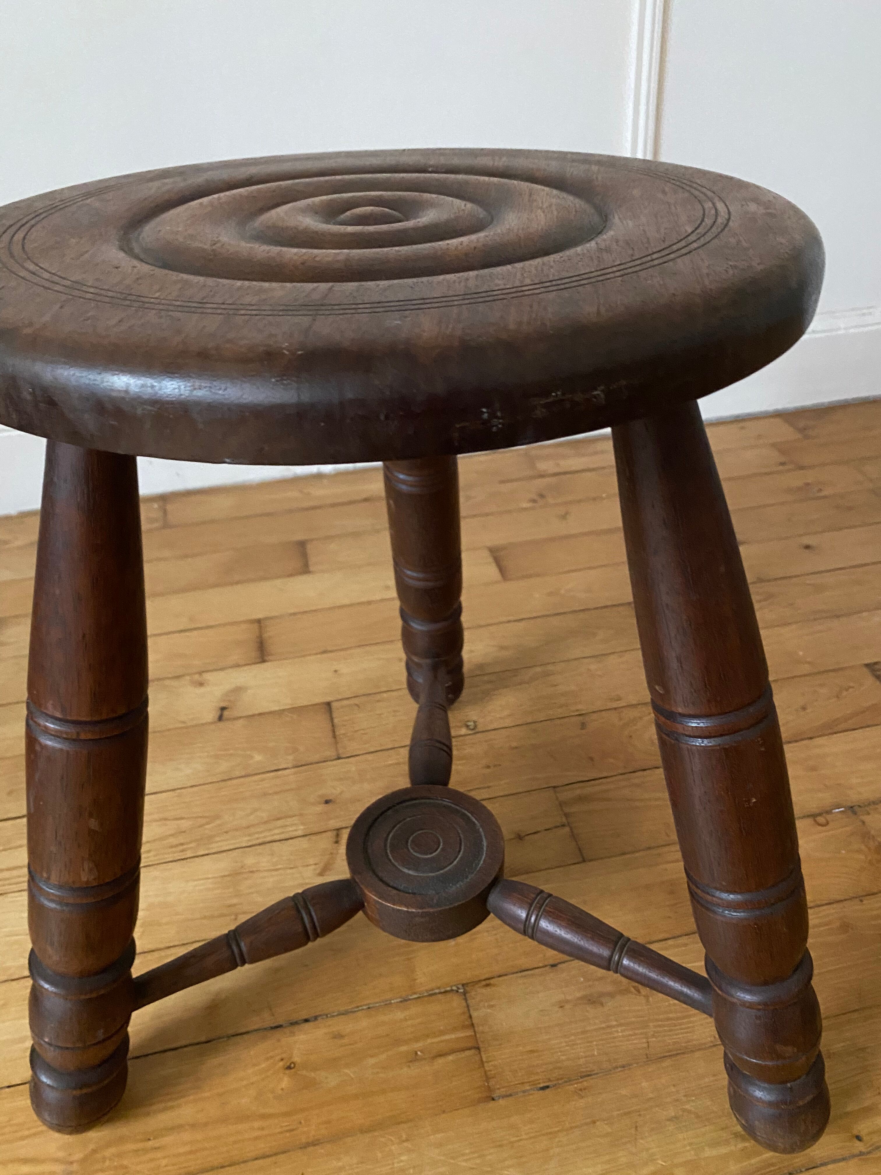 Wooden tripod stool