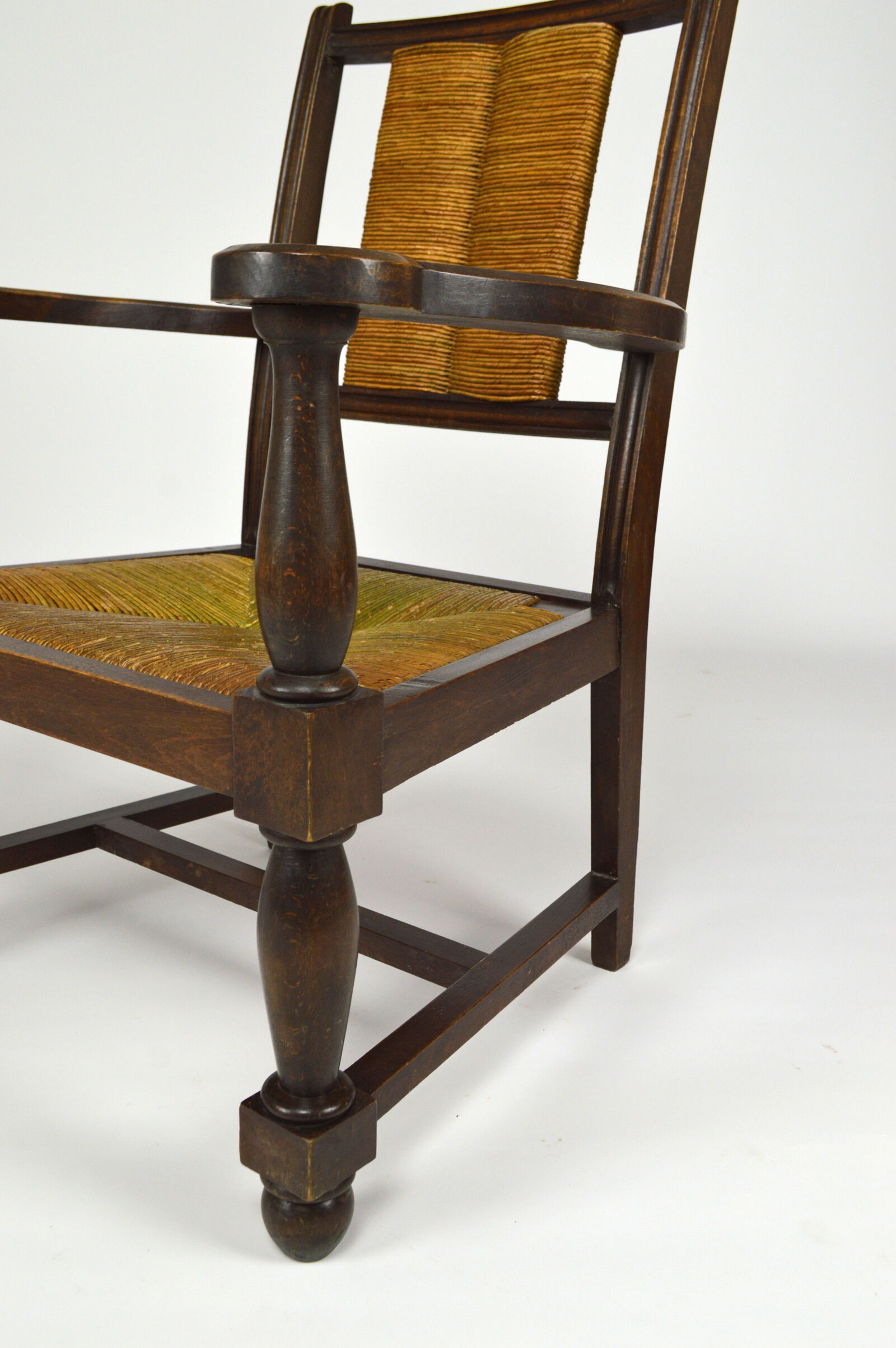 Art deco modernist armchair in dark beech