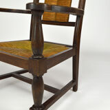 Art deco modernist armchair in dark beech