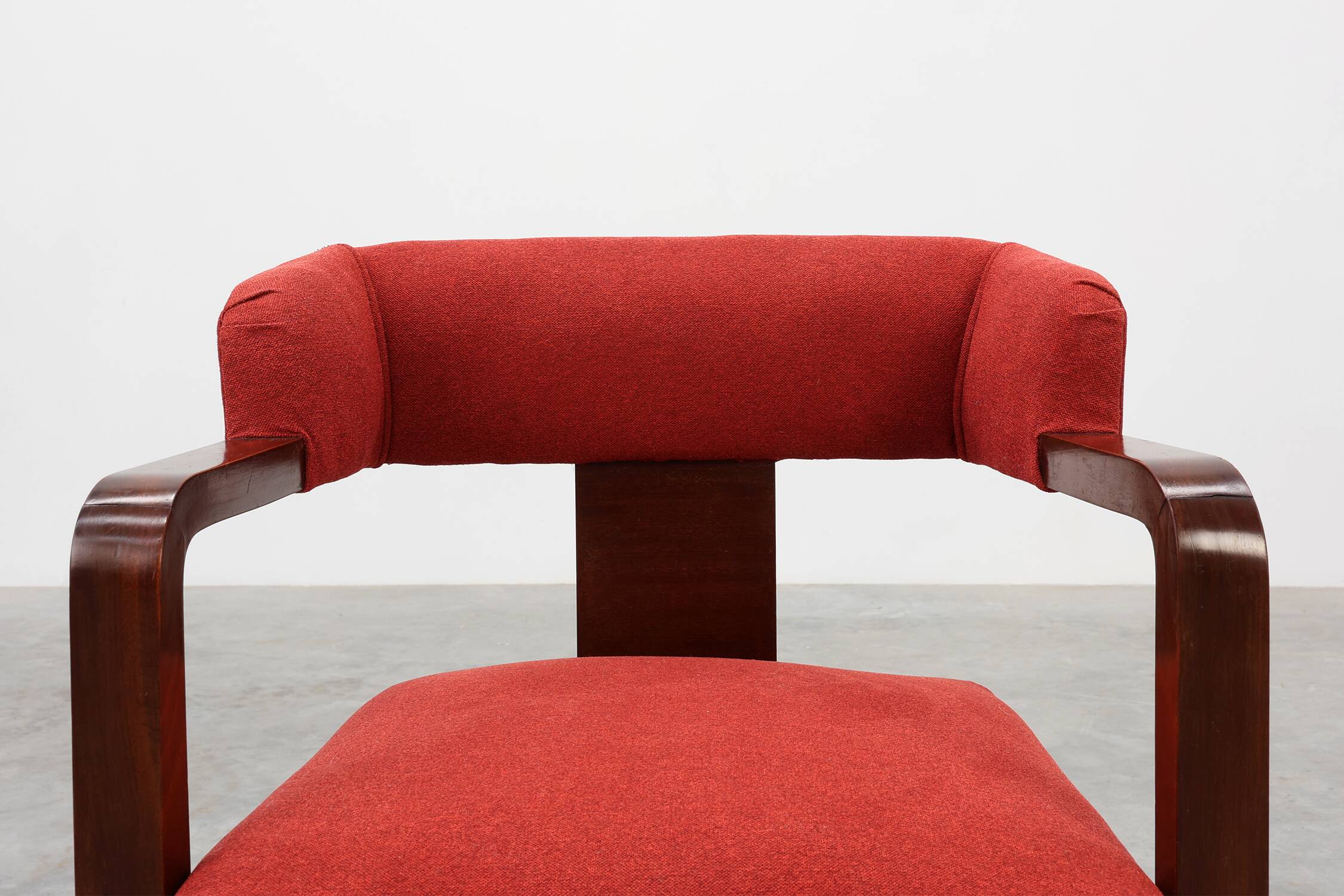 Art Deco red Reupholstered Chair, Belgium ca. 1920