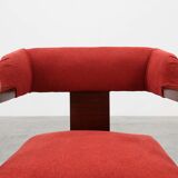 Art Deco red Reupholstered Chair, Belgium ca. 1920