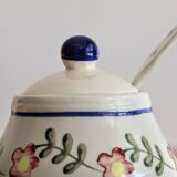 Ceramic jam pot with floral decoration