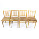 Chaises de salle à manger du milieu du siècle en chêne et tissu, tonne tchécoslovaquie, ensemble de 4