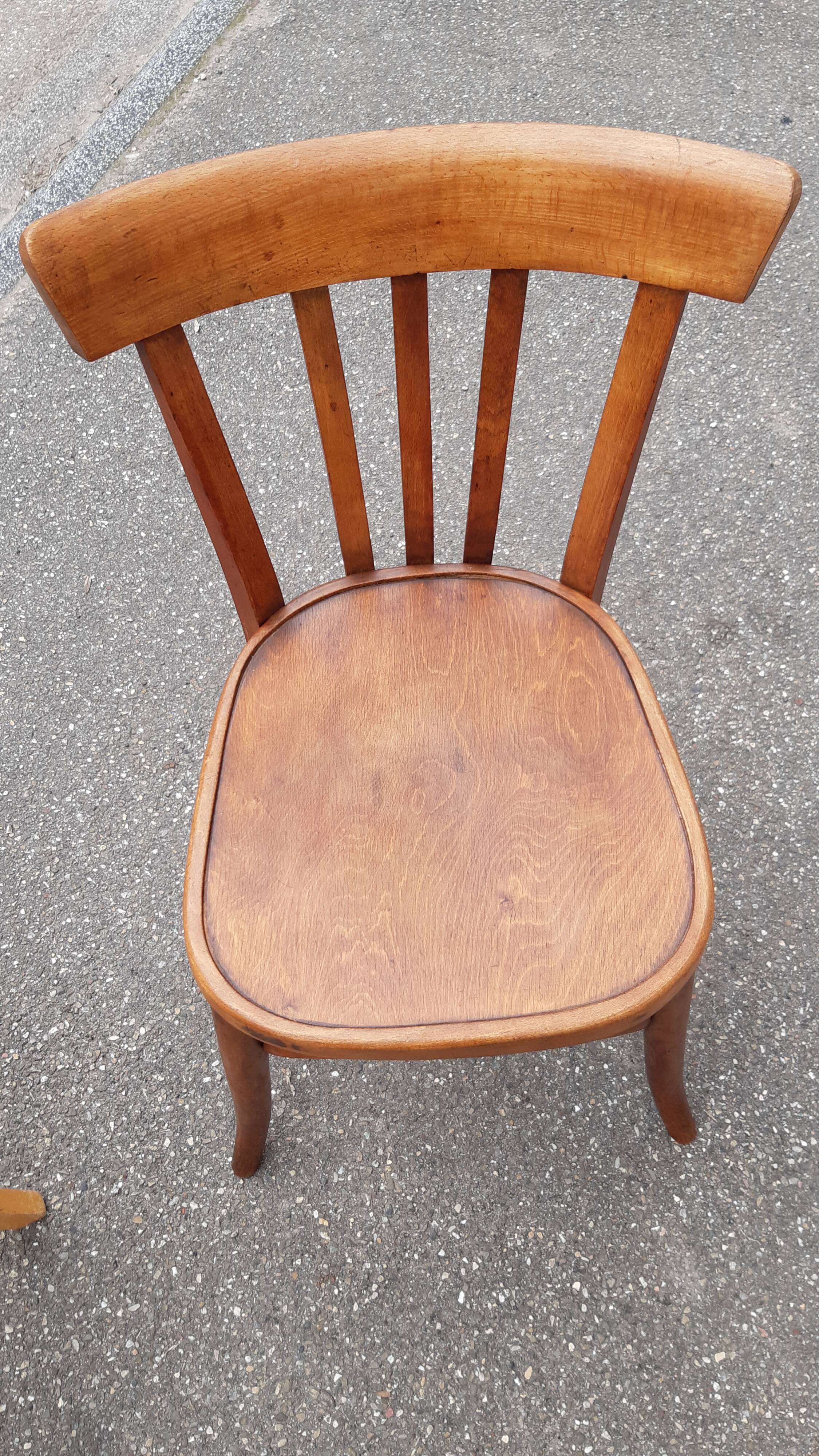 Set of 4 mismatched bistro chairs