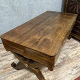 Very large Charles X period center desk in rosewood and lemonwood