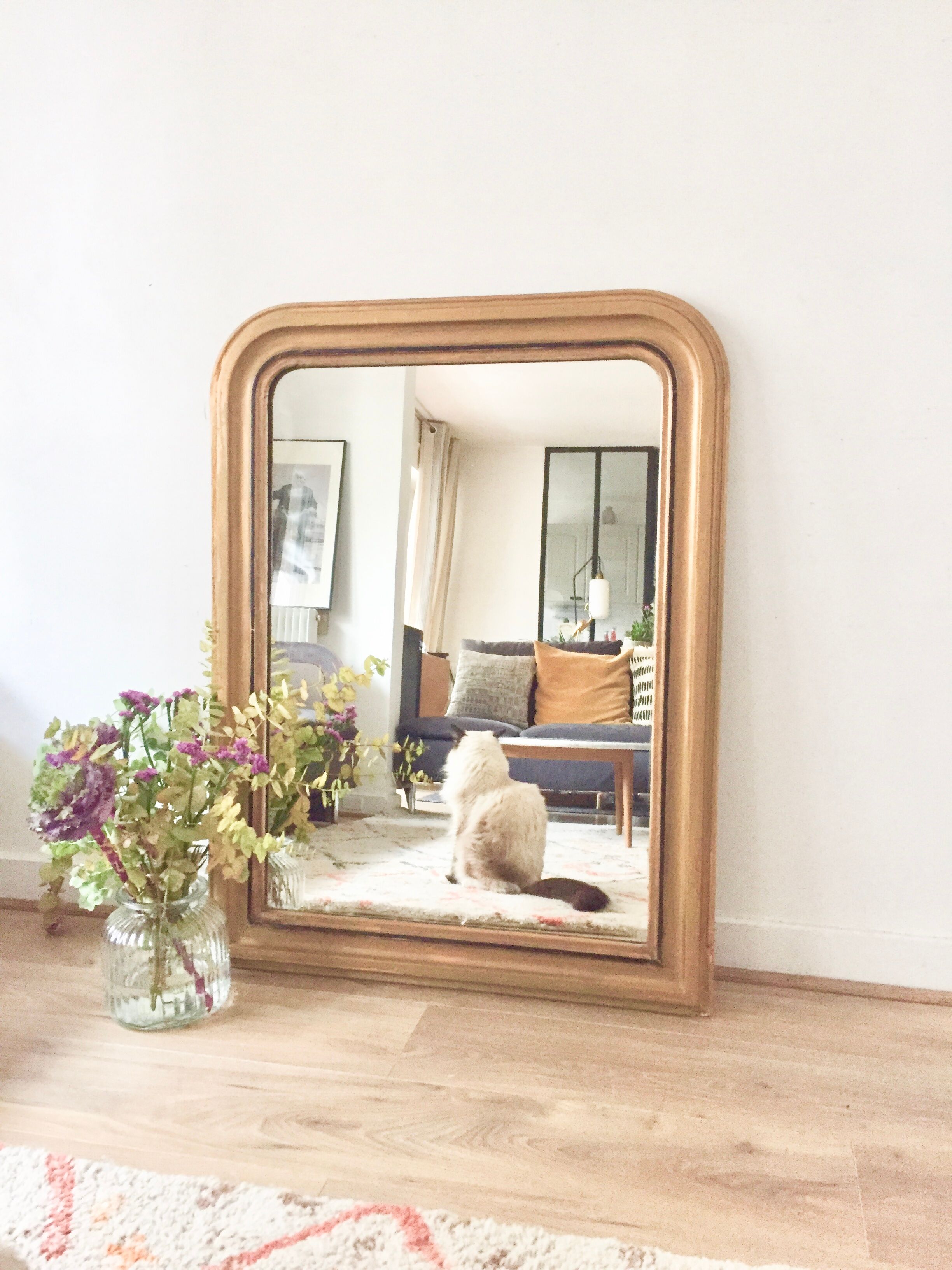 Mirror Louis Philippe Golden old fireplace 77x101cm