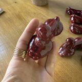 Red poodle ceramic knife holder