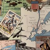 Old map poster on New York from 1948 - JP Pinchon