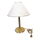Vintage Brass Table Lamp with Fabric Shade, Mid-Century Bedside Light