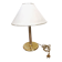 Vintage Brass Table Lamp with Fabric Shade, Mid-Century Bedside Light