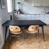 Tolix dining table 55 160 chocolate