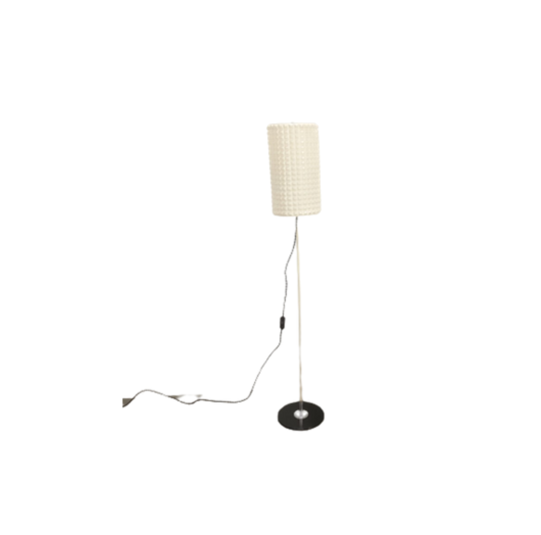 Vintage Floor Lamp in Checkered Milk Glass