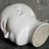 White ceramic pot cover vase 60s