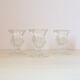3 bougeoirs en verre transparent