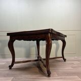 Dining room table in natural wood called italian style with parquet top 19th century