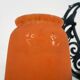Art Deco Noverdy tulip lamp with black wrought iron base. 1930s