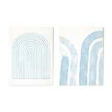 Pair of giclee prints, abstract blue wall art set of two, 50x70cm