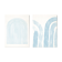 Pair of giclee prints, abstract blue wall art set of two, 50x70cm