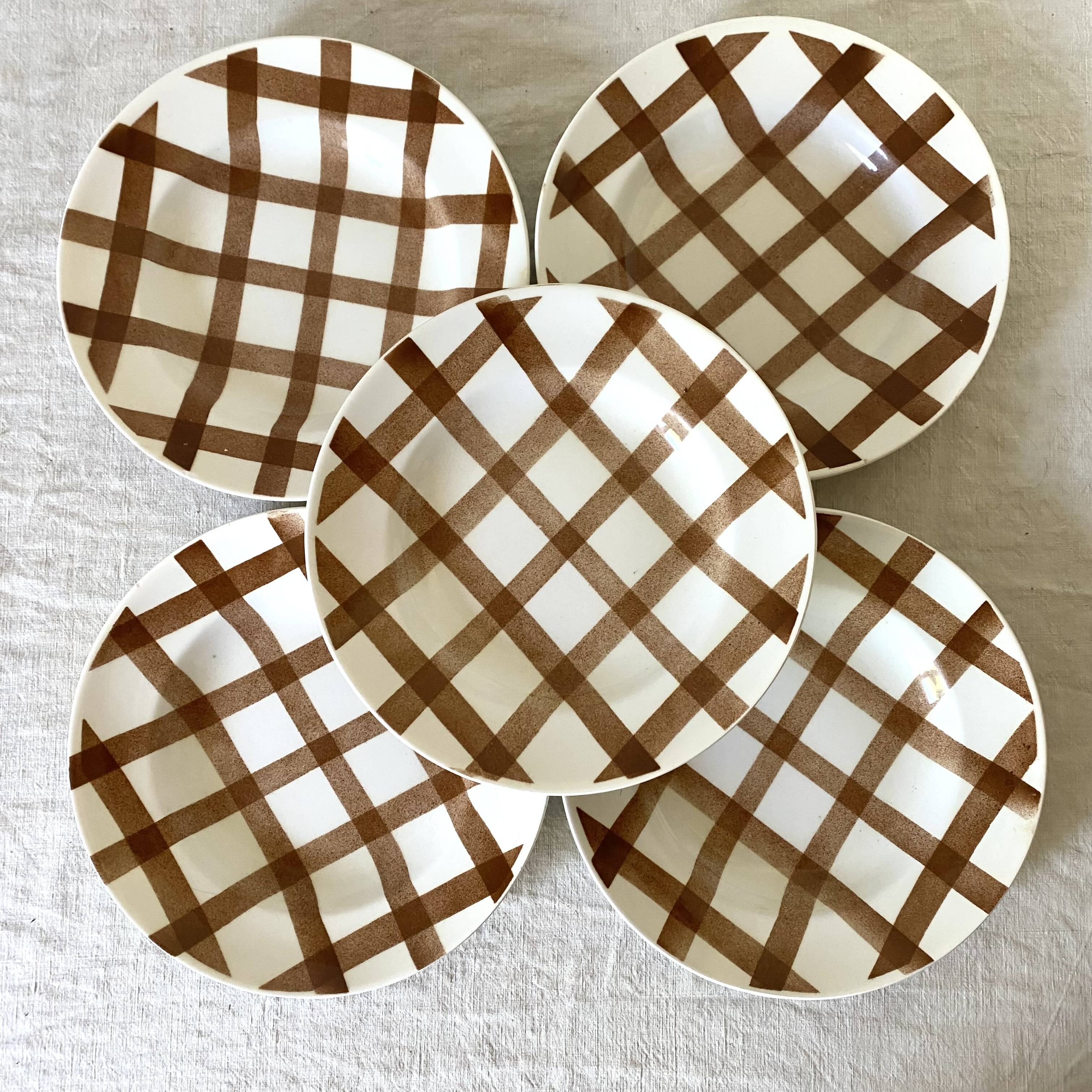 Deep plates Moulin de Loups gingham Glasgow model