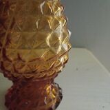 Vintage Ancien Vase En Verre d'Empoli Pointes Diamant
