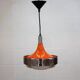 Vintage Chrome & Orange Pendant Lamp - 1970s Massive Belgium Lighting