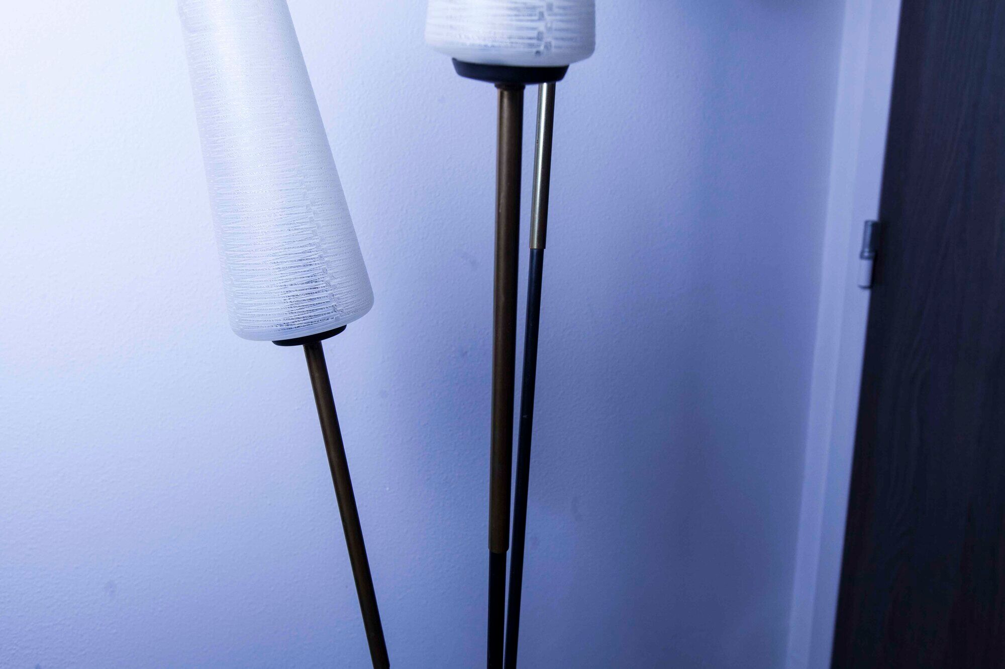 1960 brass cast iron and glass lamppost 3 heads