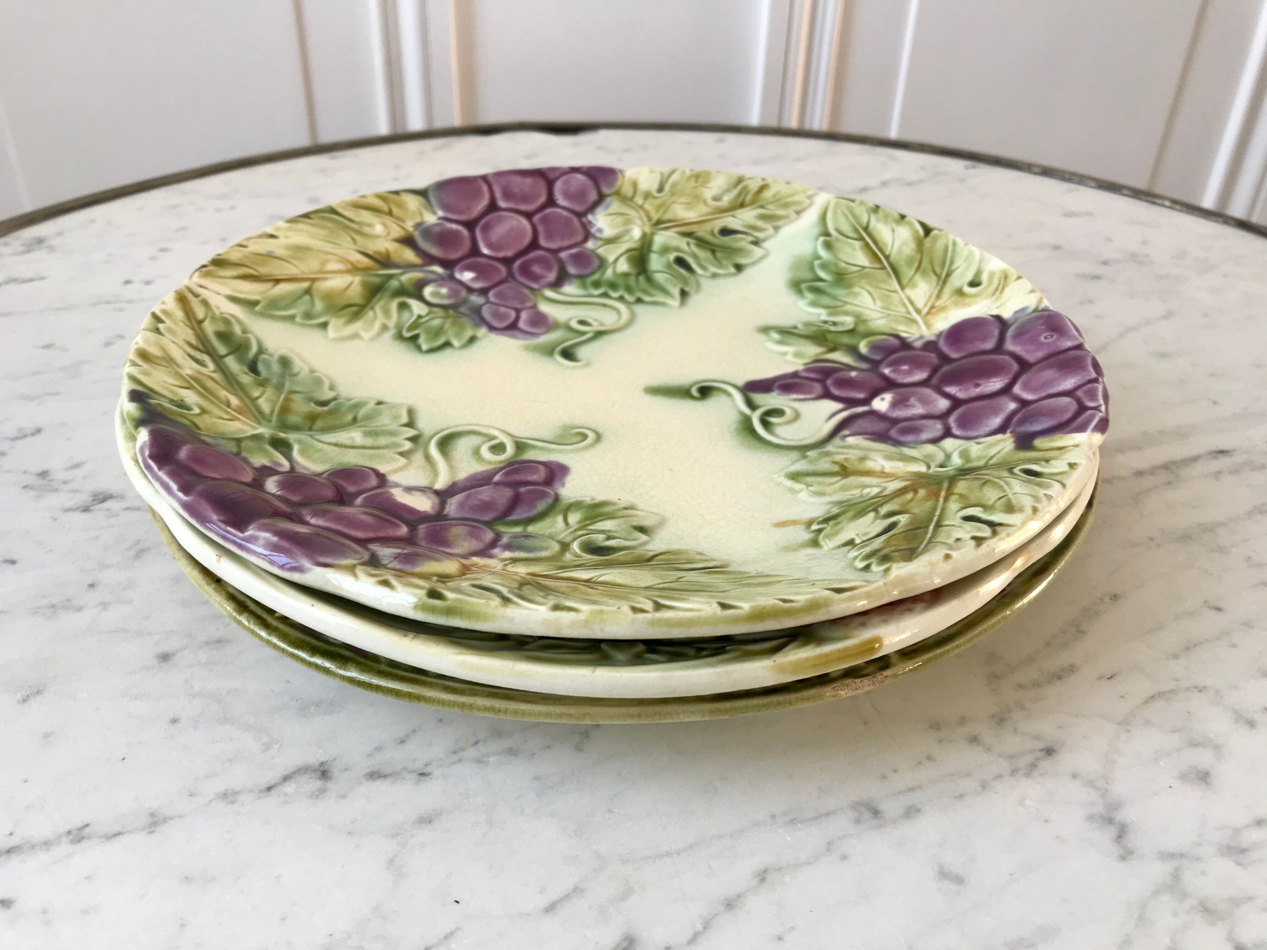 Trio of plates in old slurry late nineteenth century