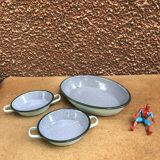 Set of 3 dishes in enamel