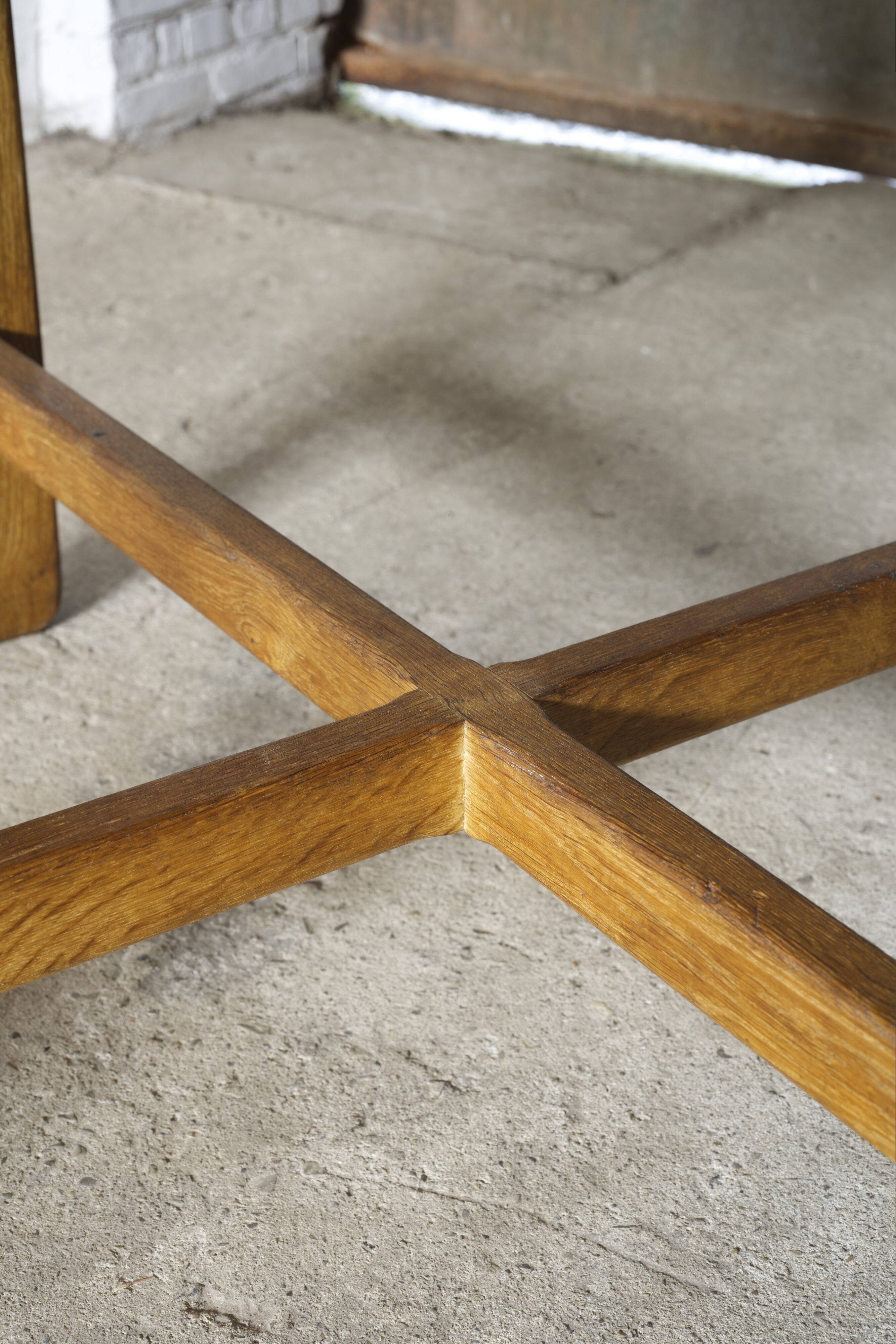 Brutalist oak dining table 1960's