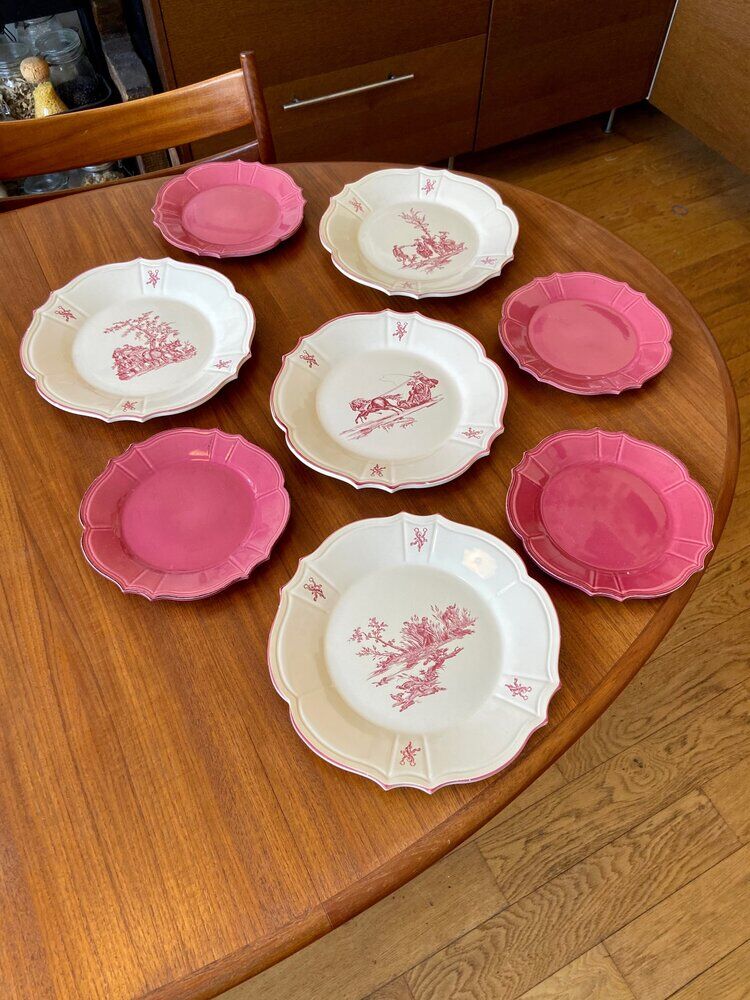 8 assiettes Niderviller, service "Délices des quatre saisons"
