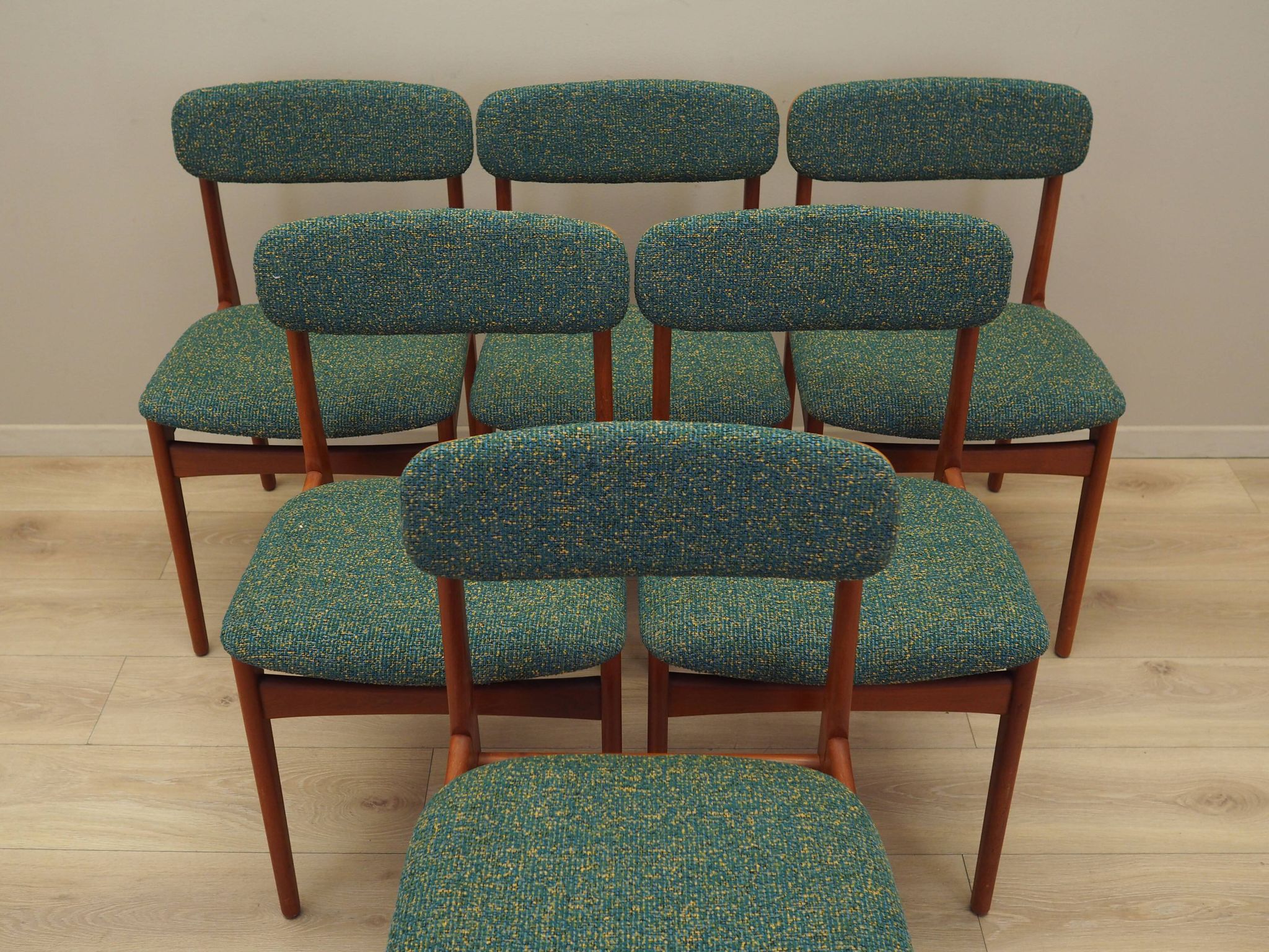 Set of six teak chairs, Danish design,  N. & K. Bundgaard Rasmussen