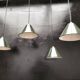Enamelled sheet metal cone pendants