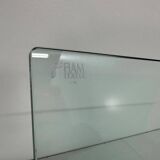 Italian Curved Glass and Metal Magazine Holder, FIAM, 1980s