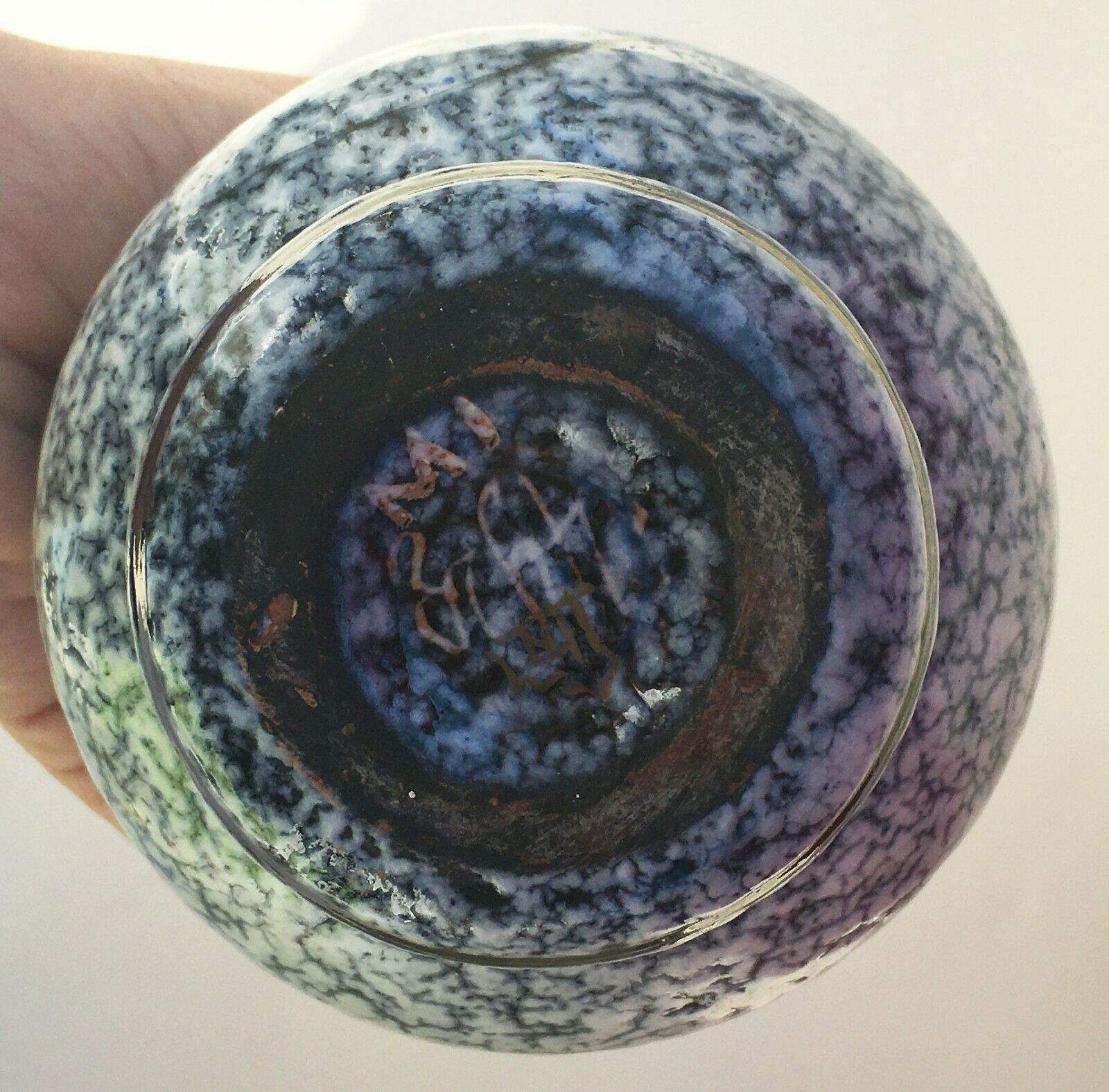 Thick ceramic vase in art deco style