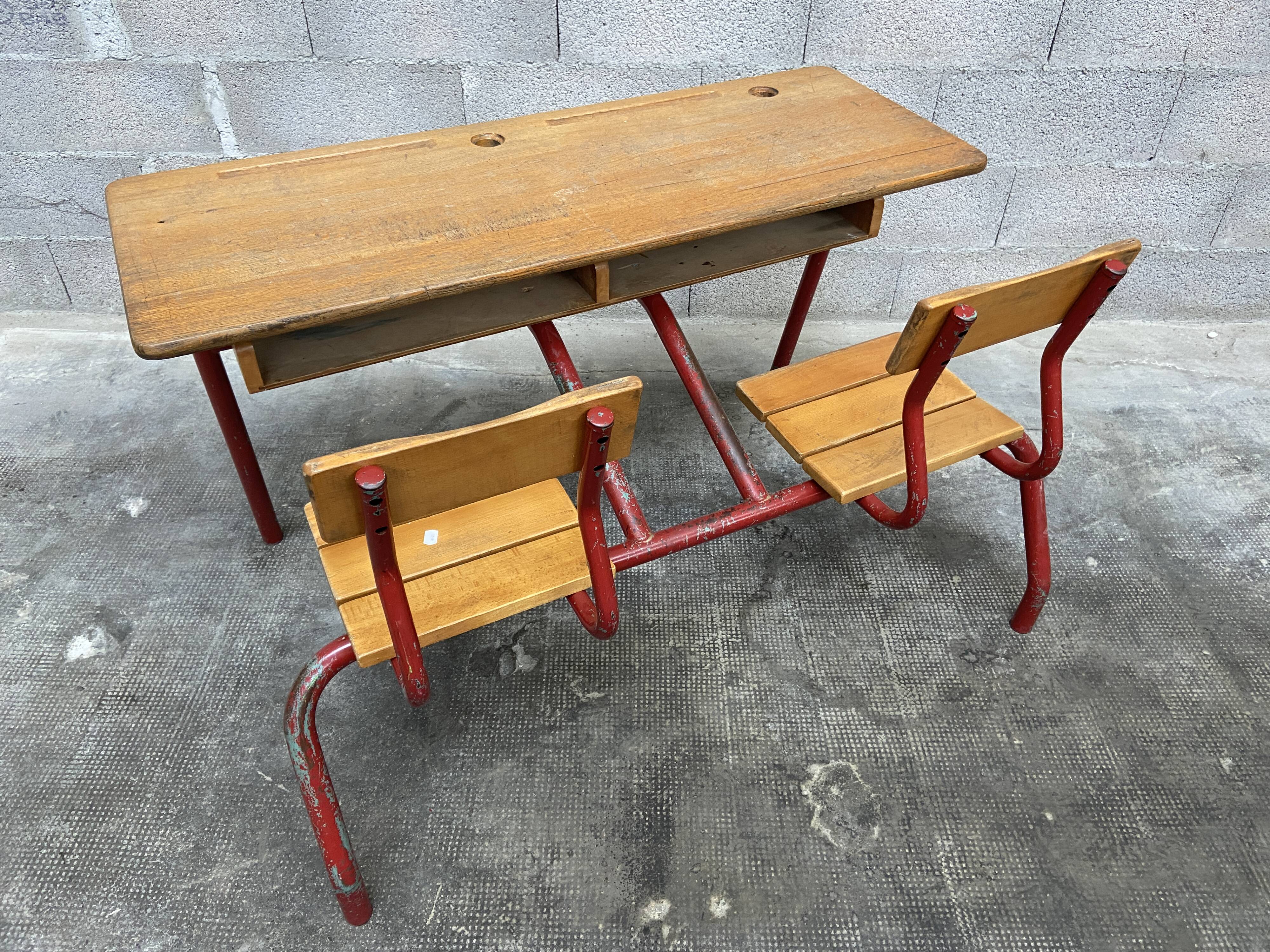 desk School desk vintage bench