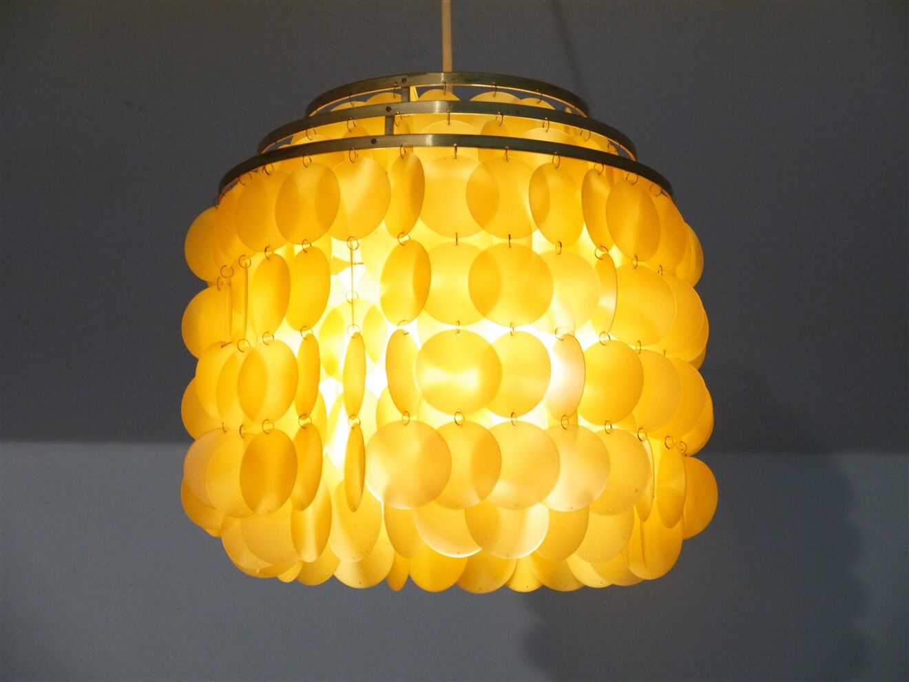 Scandinavian suspension in brass and grapevines 1970