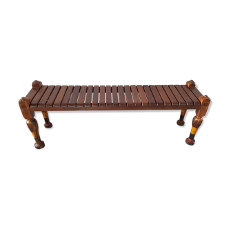 Bench made with teak slats
