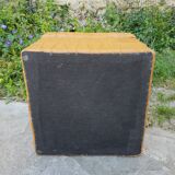 Leather patchwork chuff pouf 1970